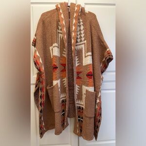 Aztec Cozy Sweater Poncho